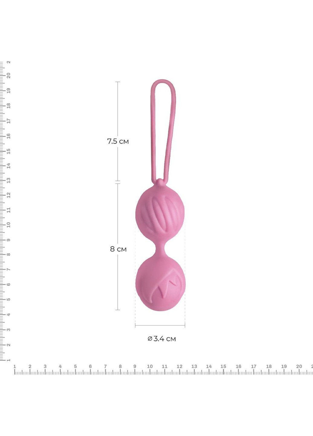 Вагинальные шарики Geisha Lastic Balls Mini Pink (S), диаметр 3,4 см, масса 85 г Adrien Lastic (269138244)