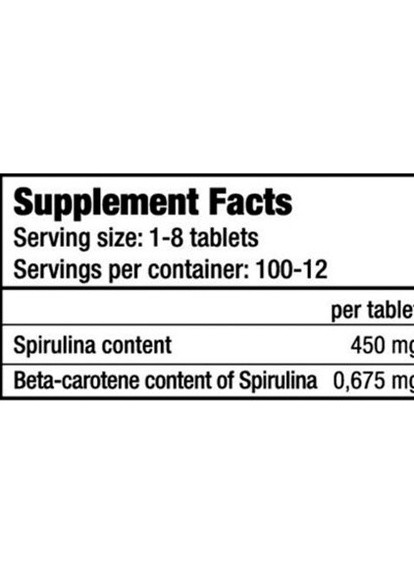 Spirulina 100 Tabs Biotechusa (256722920)