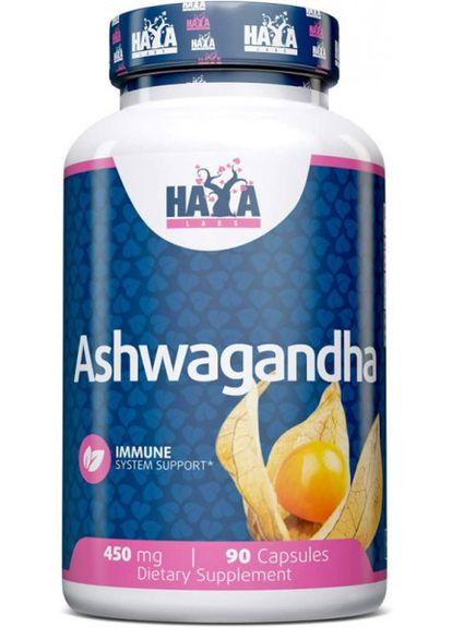 Корінь Ашваганди Ashwagandha 450 mg 90 Caps Haya Labs (271398581)