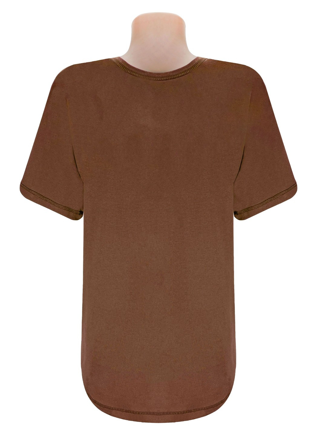 Коричневая футболка мужская кулир с коротким рукавом Жемчужина стилей 4601