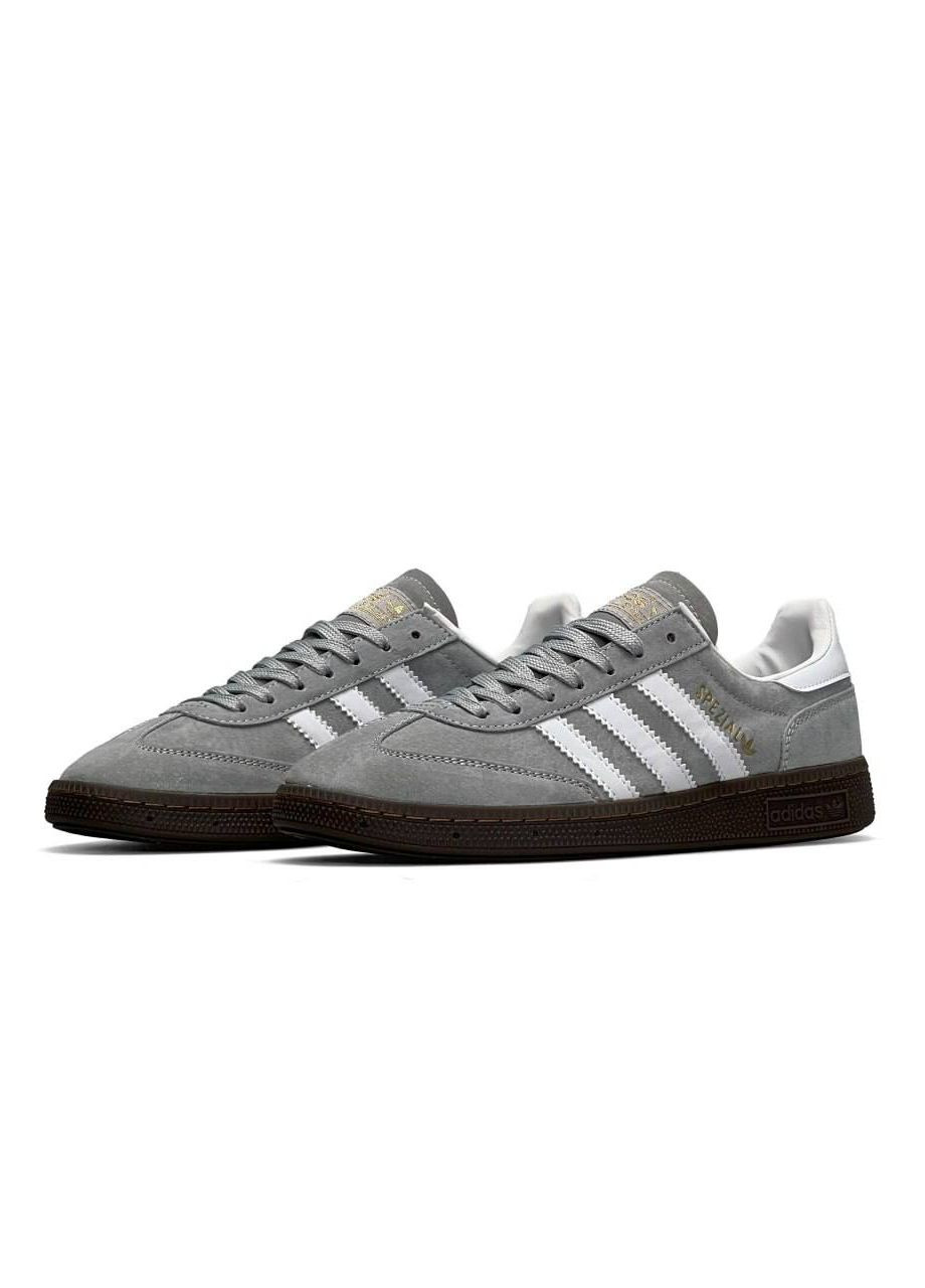 Серые демисезонные мужские кроссовки adidas spezial gray white (реплика) серые No Brand