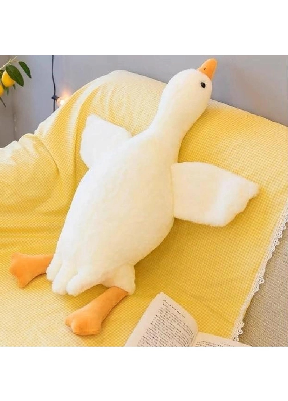 Детская мягкая плюшевая игрушка подушка обнимашка для сна антистресс для детей всей семьи 130 см (475488-Prob) Белый гусь Unbranded (268024589)