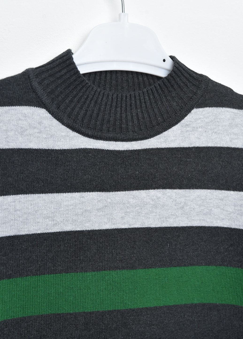 Комбинированный демисезонный свитер детский для мальчика в полоску пуловер Let's Shop