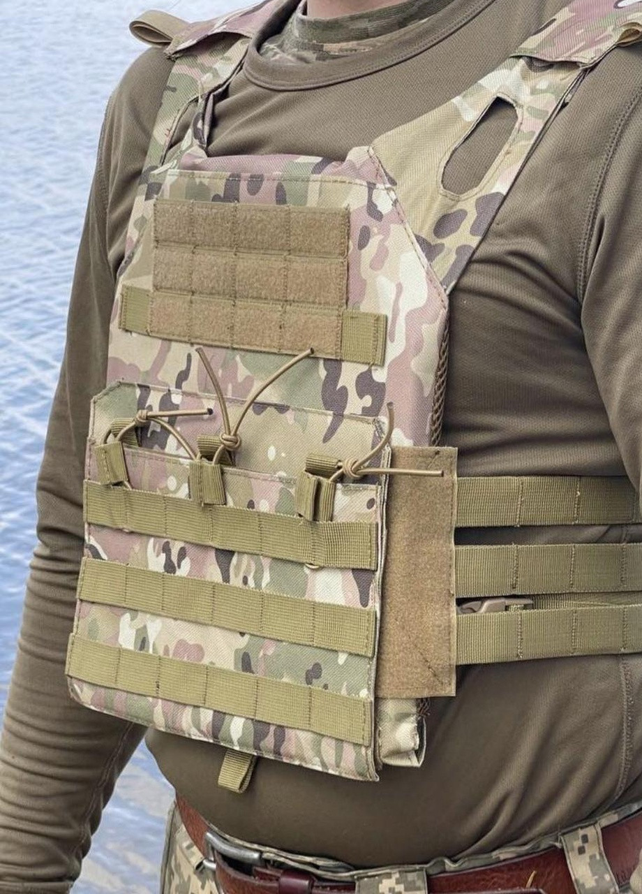 Жилет моллі тактичний плитоноска облегшена MOLLE чорний військовий армійський No Brand (259501001)