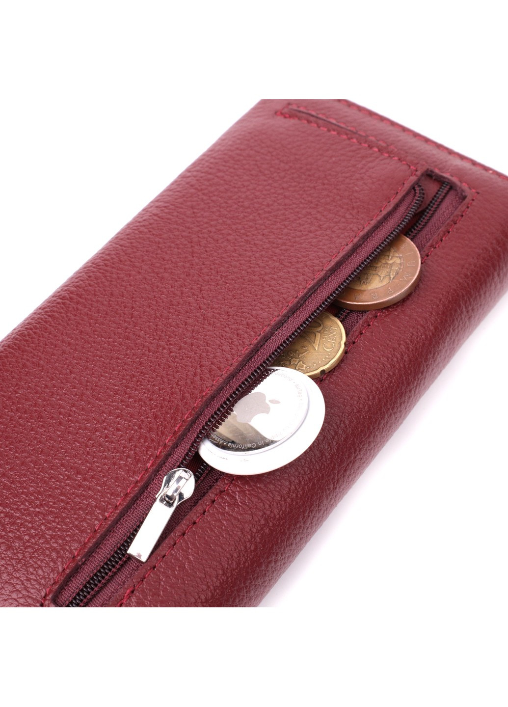 Оригінальний жіночий гаманець з натуральної шкіри 22522 Бордовий st leather (277980446)