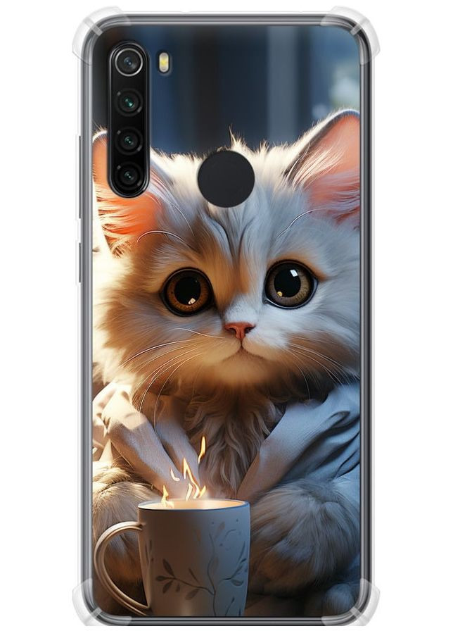 Силикон с усиленными углами чехол 'White cat' для Endorphone xiaomi redmi note 8 (265398871)