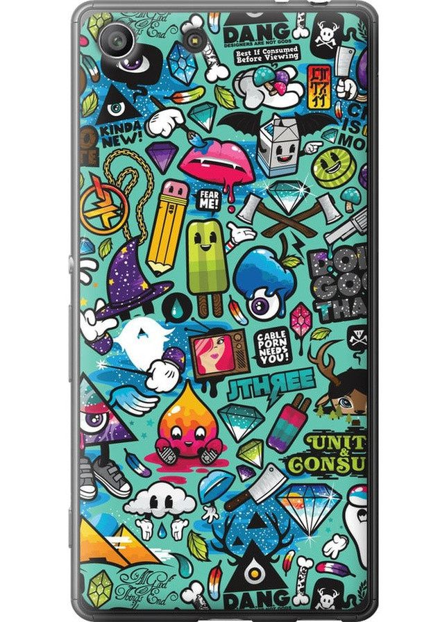 Силіконовий чохол 'Стікер бомбінг 1' для Endorphone Sony Xperia M5 E5633 (258052564)