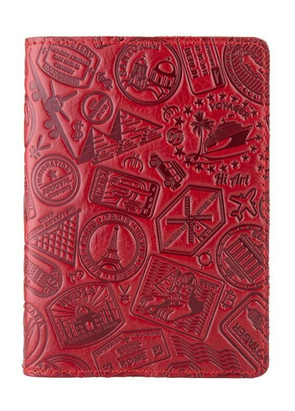 Шкіряна обкладинка на паспорт HiArt PC-01 Crystal Red Buta Art Червоний Hi Art (268371874)