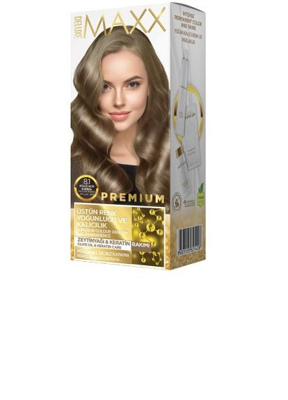 Фарба для волосся 8.1 Попілястий світло-русий, 50 мл+50 мл+10 мл Maxx Deluxe (278648393)