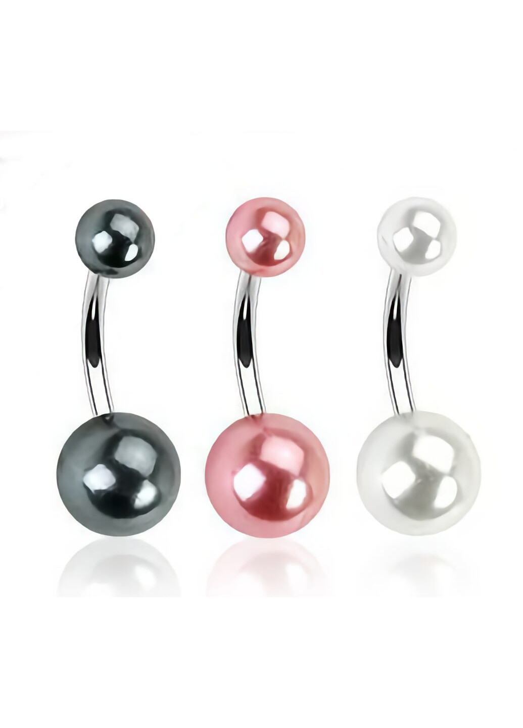 Набір пірсингів пупка з перламутровими кульками бренду PiercedFish Spikes (257898069)