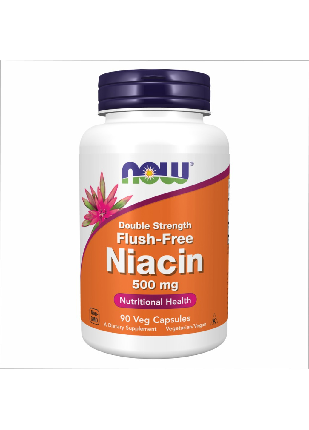Ниацин Двойной Силы Flush Free Niacin 500мг - 90 вег.капсул Now Foods (269461852)