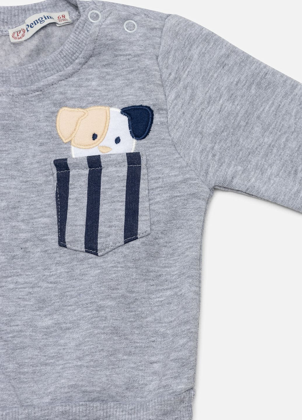 Pengim свитшот для мальчика цвет серый цб-00231865 серый футер