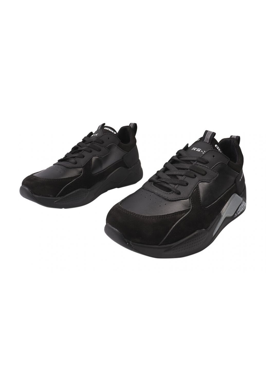 Чорні кросівки чоловічі з натуральної шкіри, на шнурівці, чорні, україна Konors 527-21/22DTS