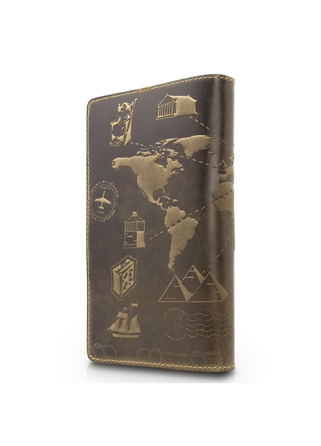 Кожаное портмоне 7 wonders of the world PB-01-S19-1020-T002 Оливковый Hi Art (268371423)