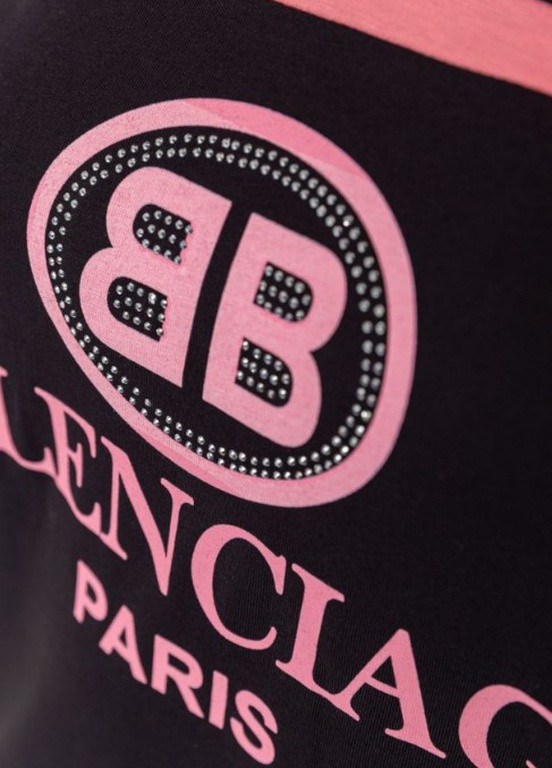 Черное женское платье, туника с логотипом balenciaga Milana