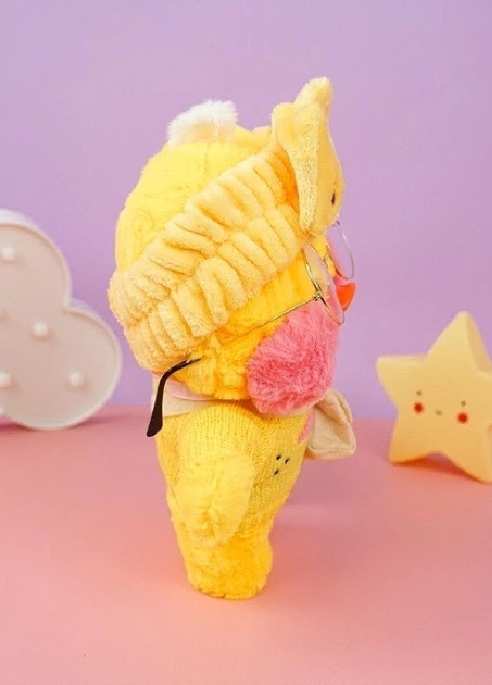 М'яка плюшева іграшка для дітей дівчаток хлопчиків качечка Лалафанфан 30 см (475306-Prob) У жовтому светрі Unbranded (265403176)