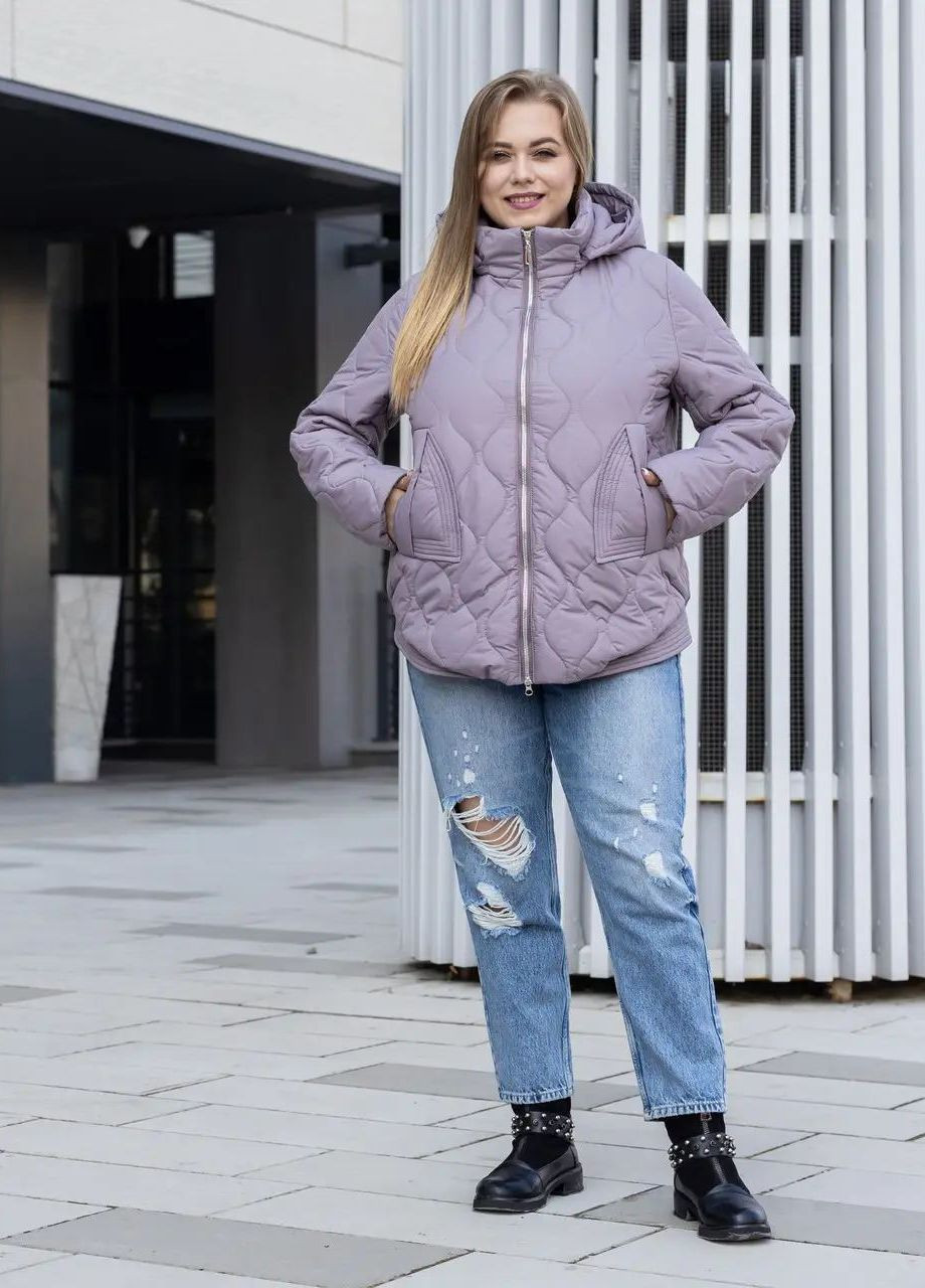 Пудровая зимняя зимняя женская куртка большого размера SK