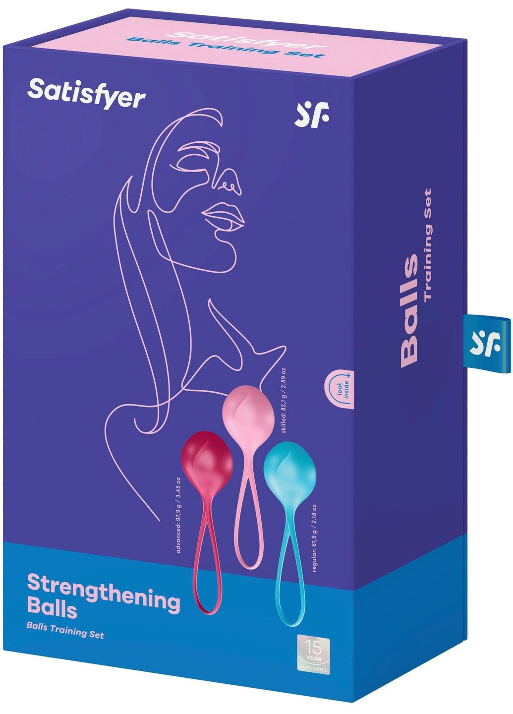 Вагинальные шарики Strengthening Balls (3шт), диаметр 3,8см, вес 62-82-98гр, монолитные Satisfyer (259751537)