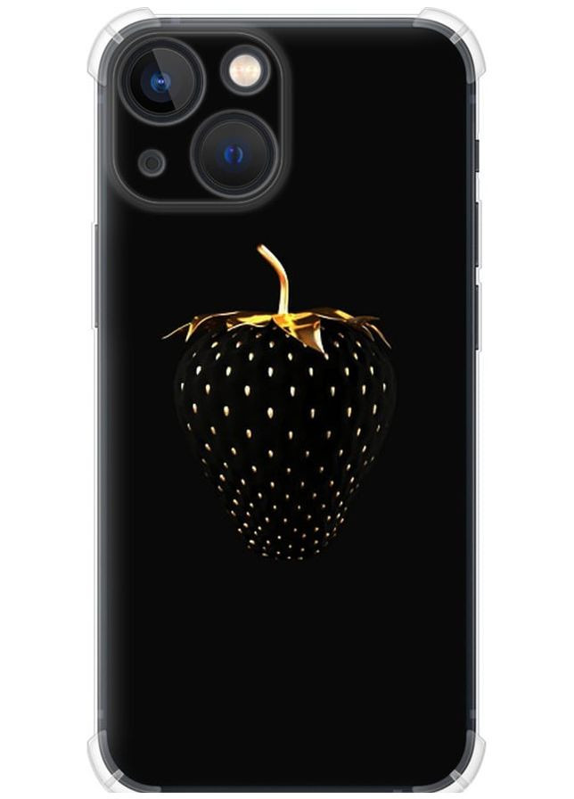 Силіконовий протиударний с посиленими кутами чохол 'Чорна полуниця' для Endorphone apple iphone 13 mini (264913565)