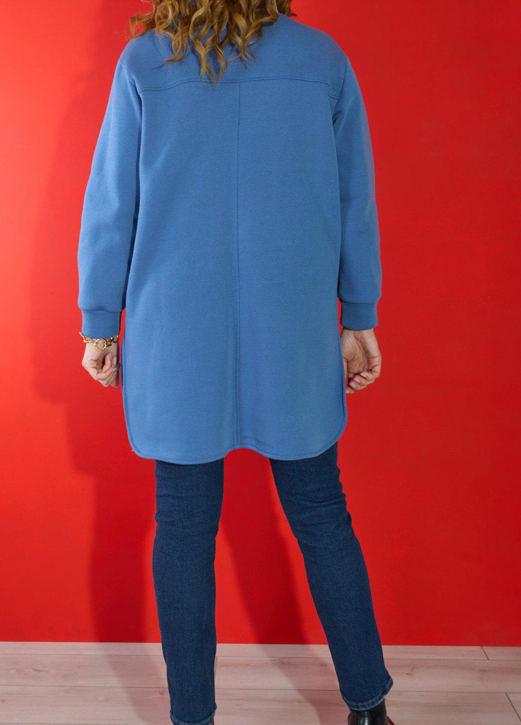 Синий женский жакети жакет сорочка на флісі (54461)110634-8 Lemanta -
