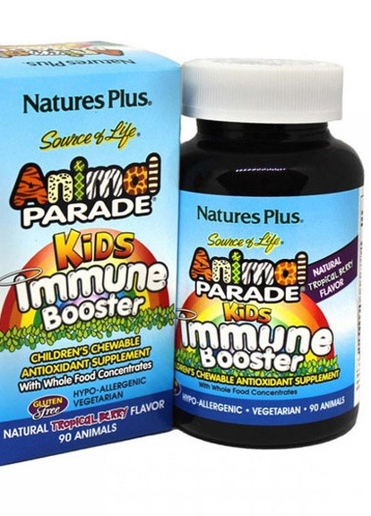 Nature's Plus Animal Parade, Kids Immune Booster 90 Chewable Tabs Tropical Berry Natures Plus (256719632)