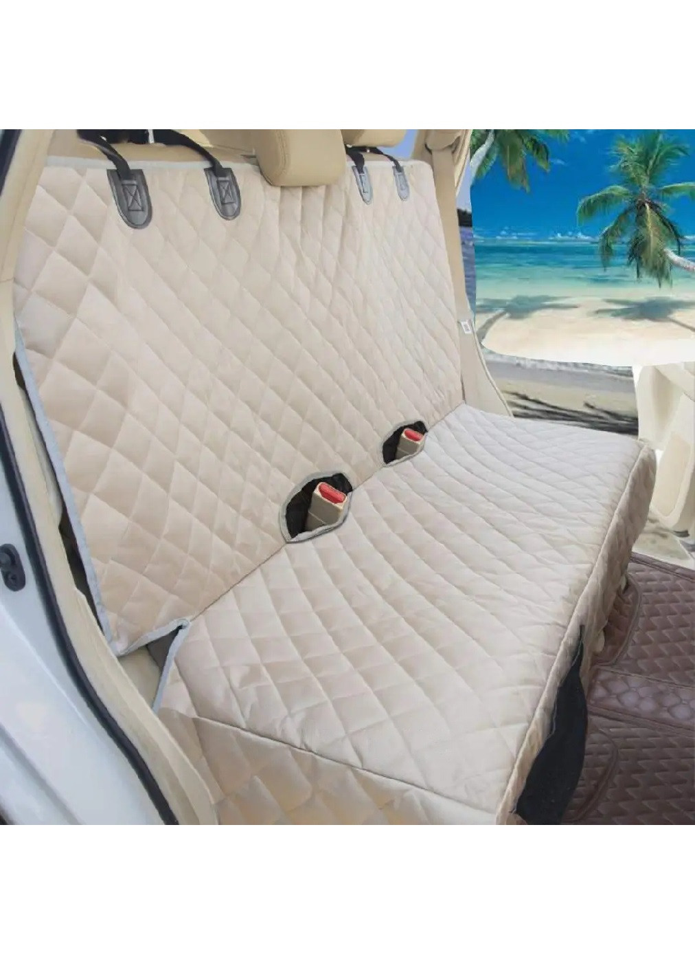 Накидка чохол підстилка на заднє сидіння авто з кишенями для перевезення тварин собак кішок 140х128 см (474209-Prob) Unbranded (257609728)