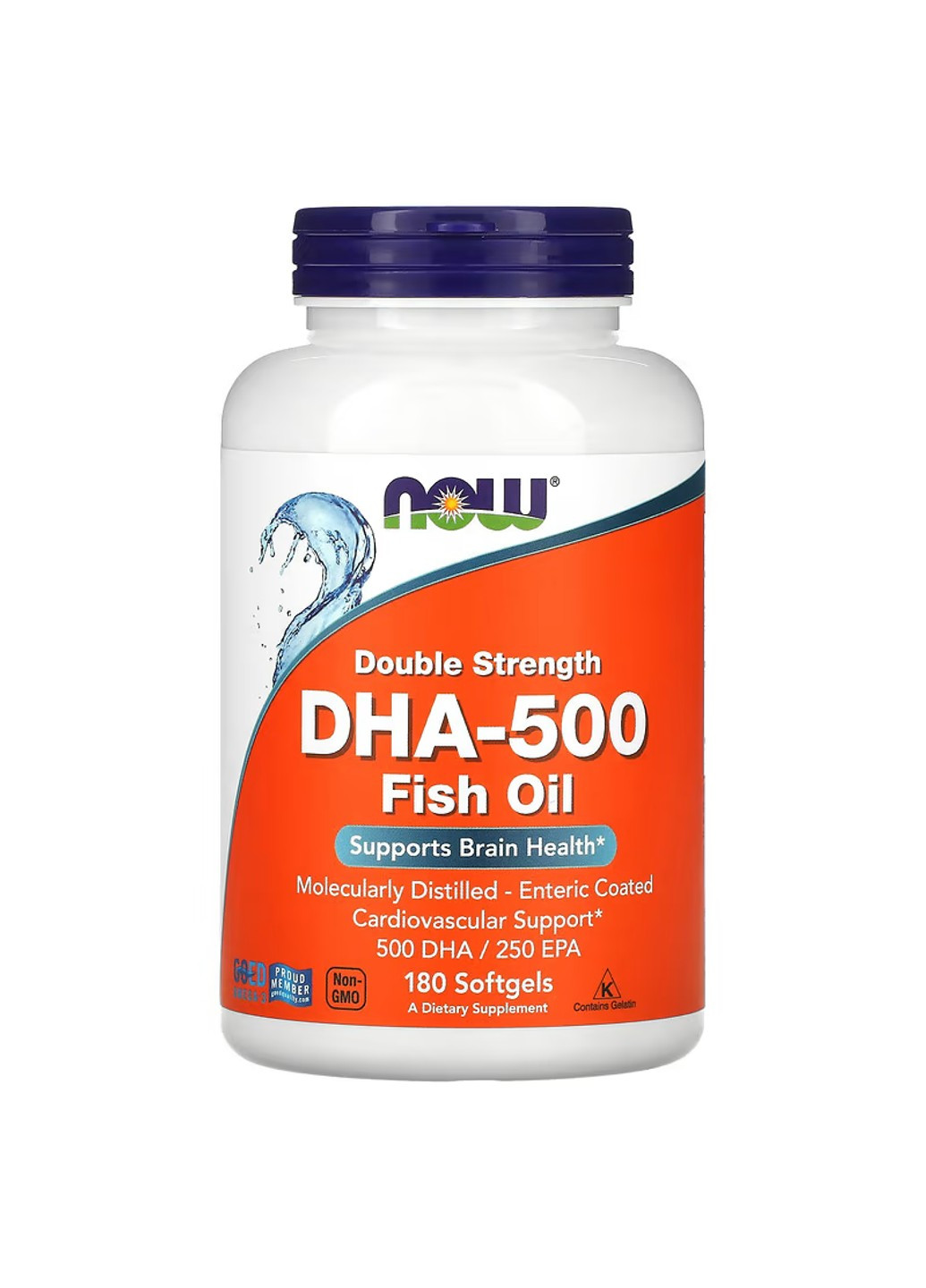 Омега 3 Докозагексаеновая Кислота DHA 500мг - 180 софт.гель Now Foods (274275373)