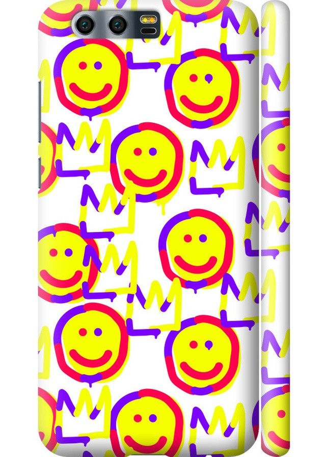 3D пластиковый матовый чехол 'Смайлики v2' для Endorphone Huawei Honor 9 (258214673)
