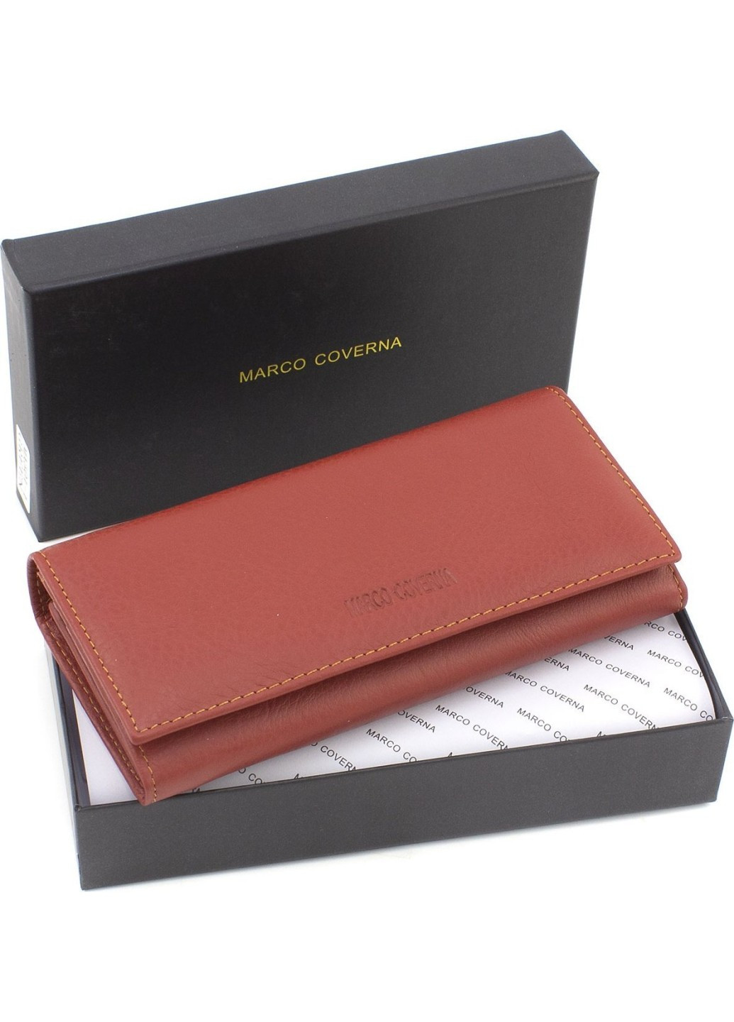 Женский кошелек на магнитах кожаный под много купюр 18,5х9 MA501-1-Brown(17505) светло-коричневый Marco Coverna (259752538)