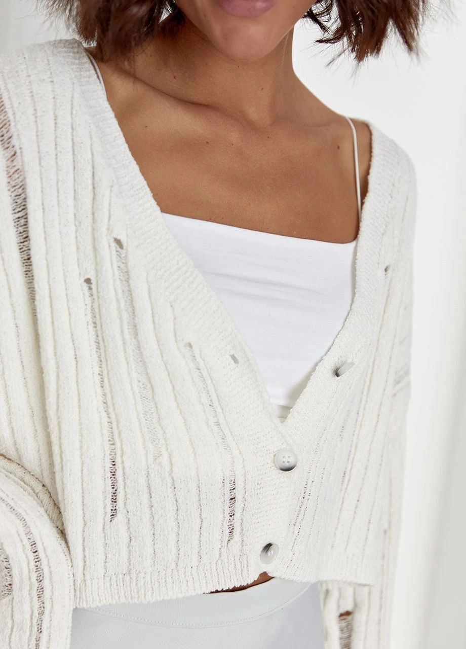 Молочный демисезонный кардиган Lurex