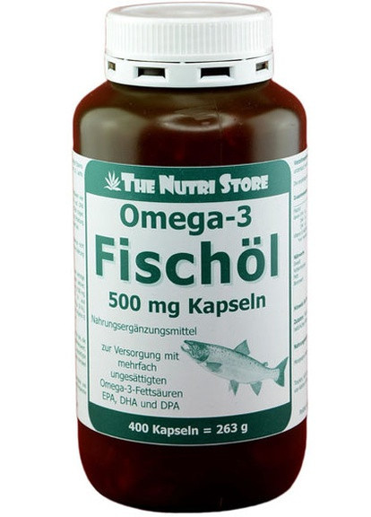 Omega-3, Fish Oil 500 mg 400 Caps ФР-00000096 The Nutri Store (256722427)