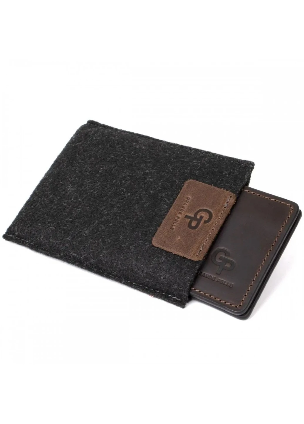 Шкіряний затиск для купюр 11473 Коричневий Grande Pelle (262523159)