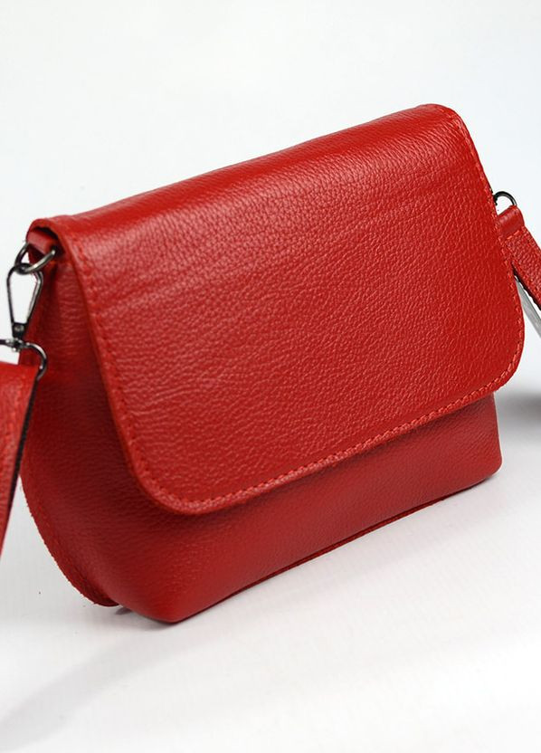 Червона маленька шкіряна сумочка клатч з клапаном, міні сумка кроссбоді з натуральної шкіри Serebro (266701172)
