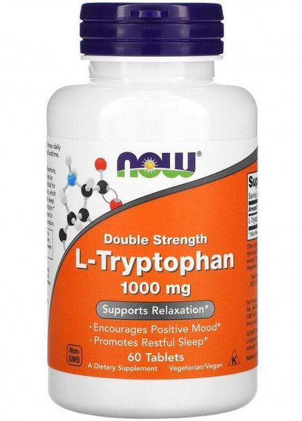L-триптофан L-Tryptophan 1000 mg 60 tabs Now (269254461)
