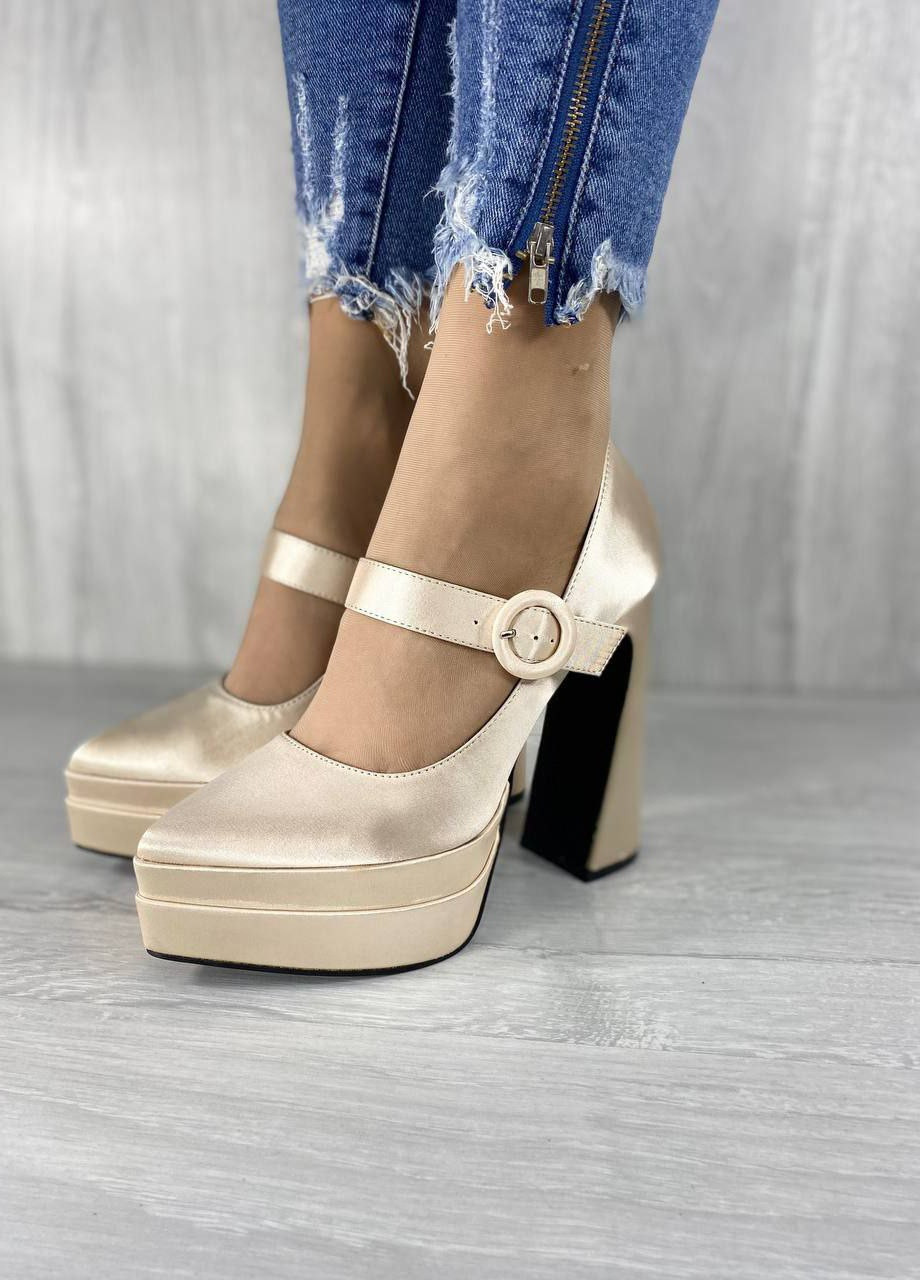 No Brand Стильные женские туфли золотой з текстиль, — демисезон (258538311)