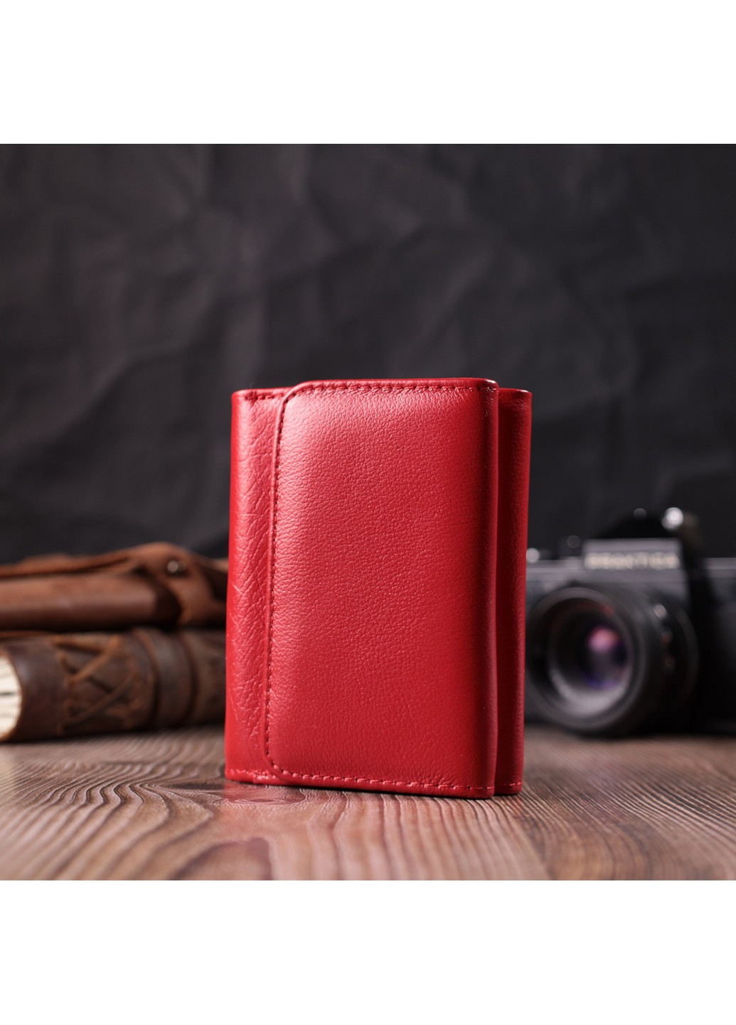 Шкіряний яскравий гаманець для жінок 22505 Червоний st leather (277980414)