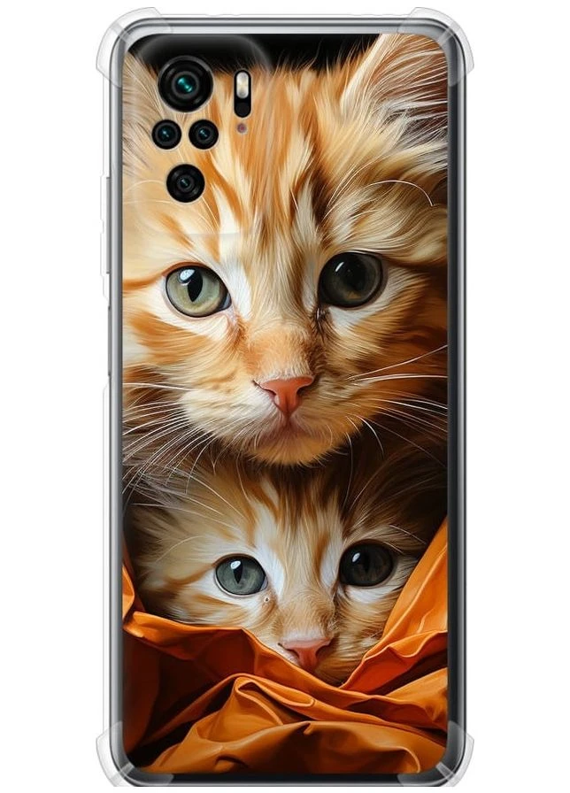 Силіконовий протиударний с посиленими кутами чохол 'Котики 2' для Endorphone Xiaomi Poco M5s (267235305)