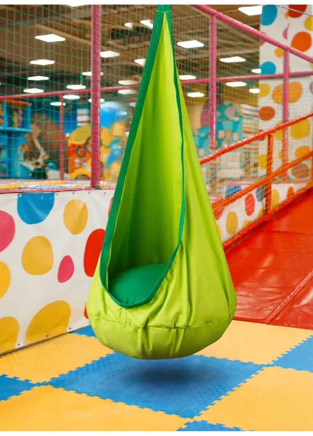 Детское подвесное кресло качеля кокон с надувной подушкой для дома улицы сада террасы 140х55 см (474758-Prob) Салатовое Unbranded (259644010)