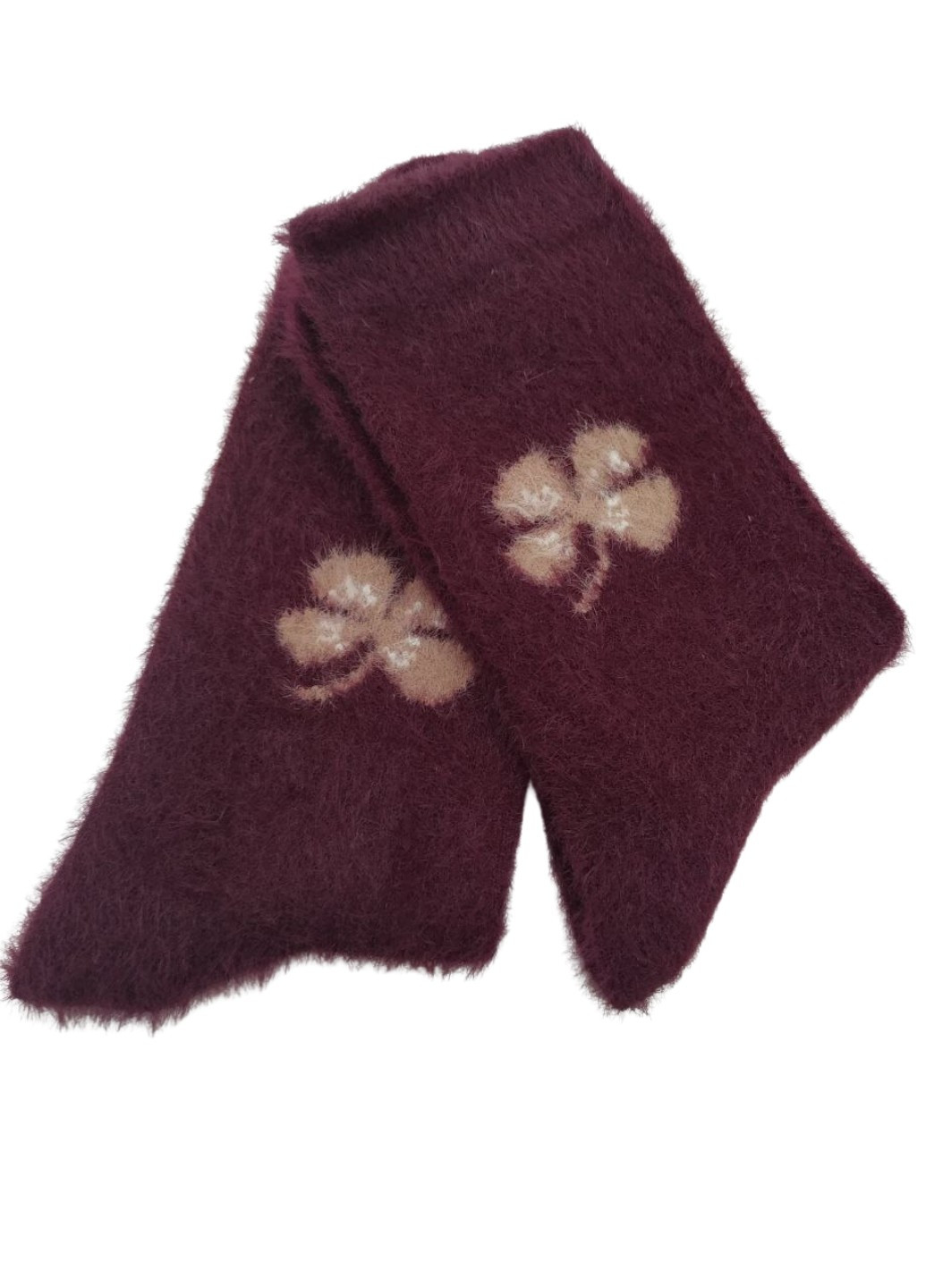 Носки теплые женские с мехом норки Flower No Brand (263346192)