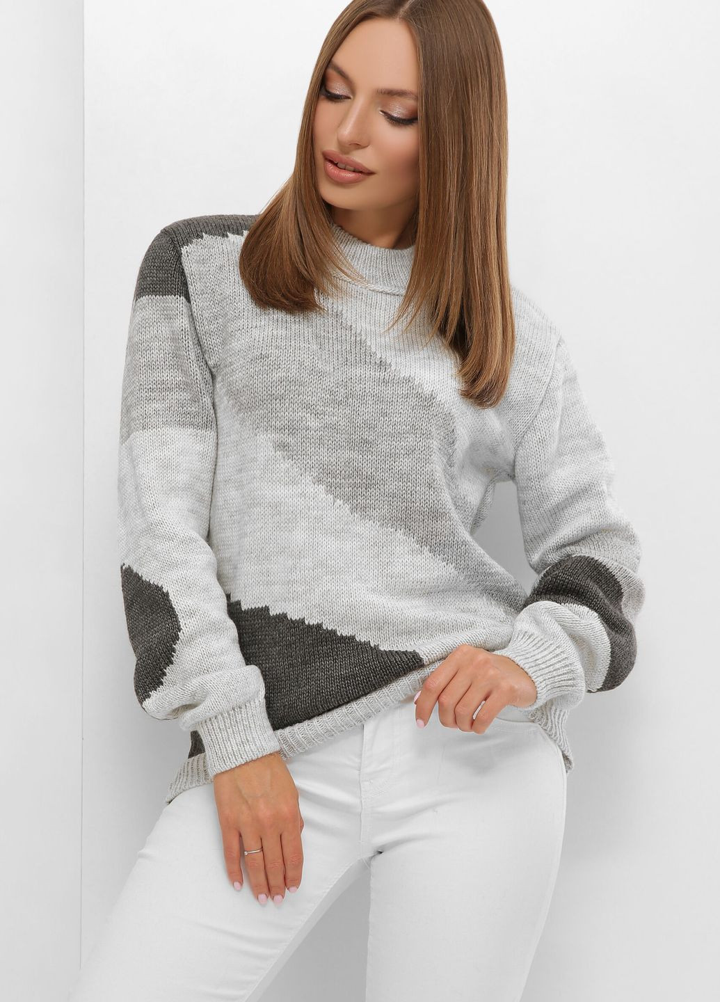 Светло-серый свитер 207 светло-серый MarSe