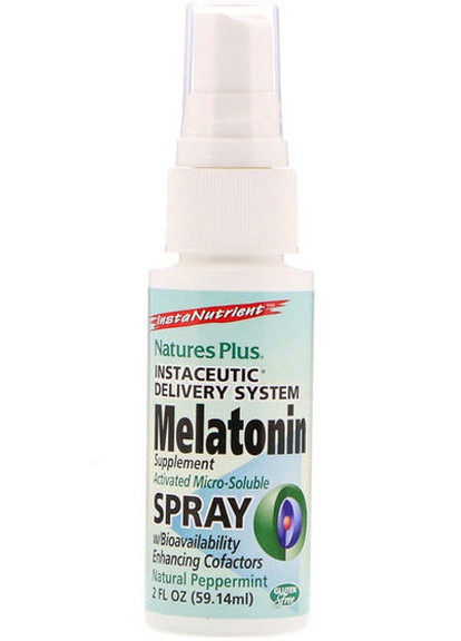 Nature's Plus Insta Nutrient, Melatonin Supplement Spray, 2 fl oz 59,14 ml Natural Peppermint NTP4762 Natures Plus (256722009)