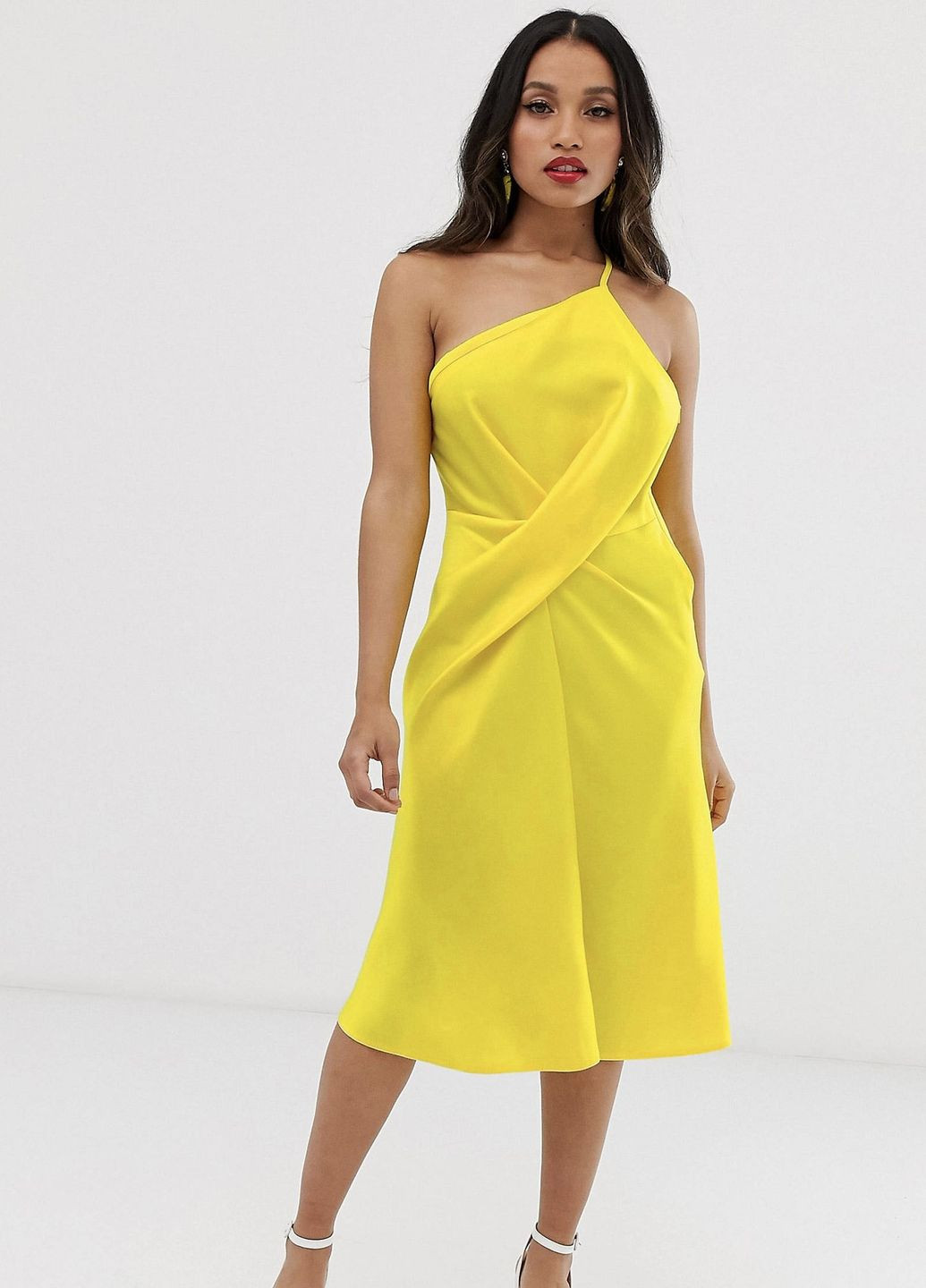 Жовтий сукня міді Asos