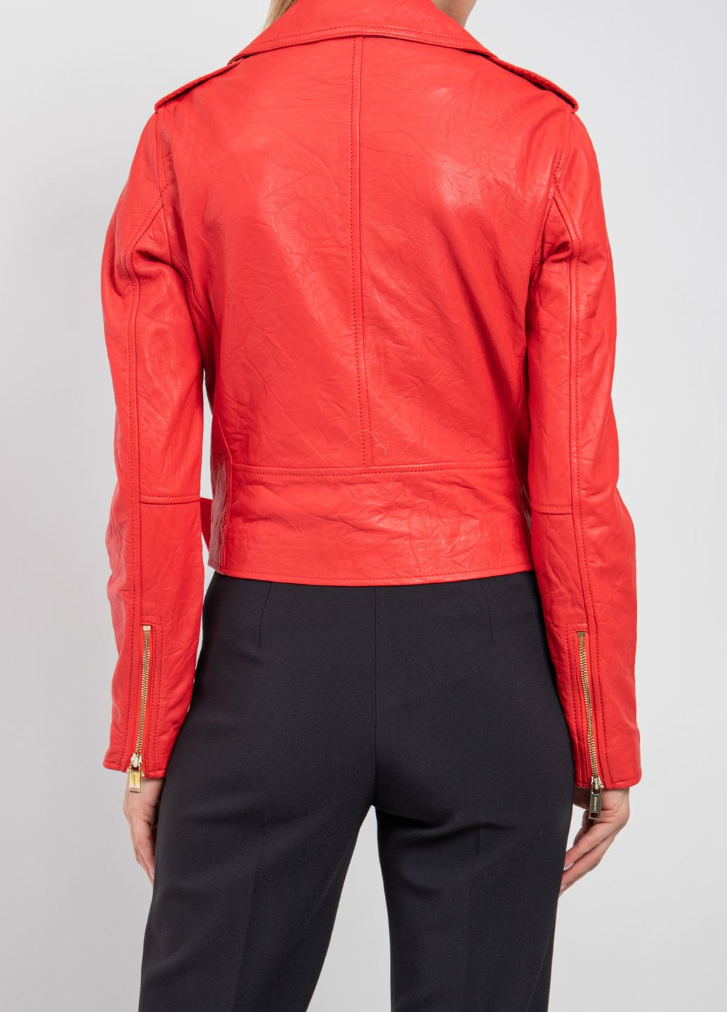 Красная демисезонная куртка кожаная Michael Kors