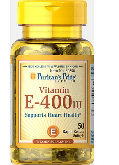 Puritan's Pride Vitamin E-400 IU 50 Softgels Puritans Pride (258661530)