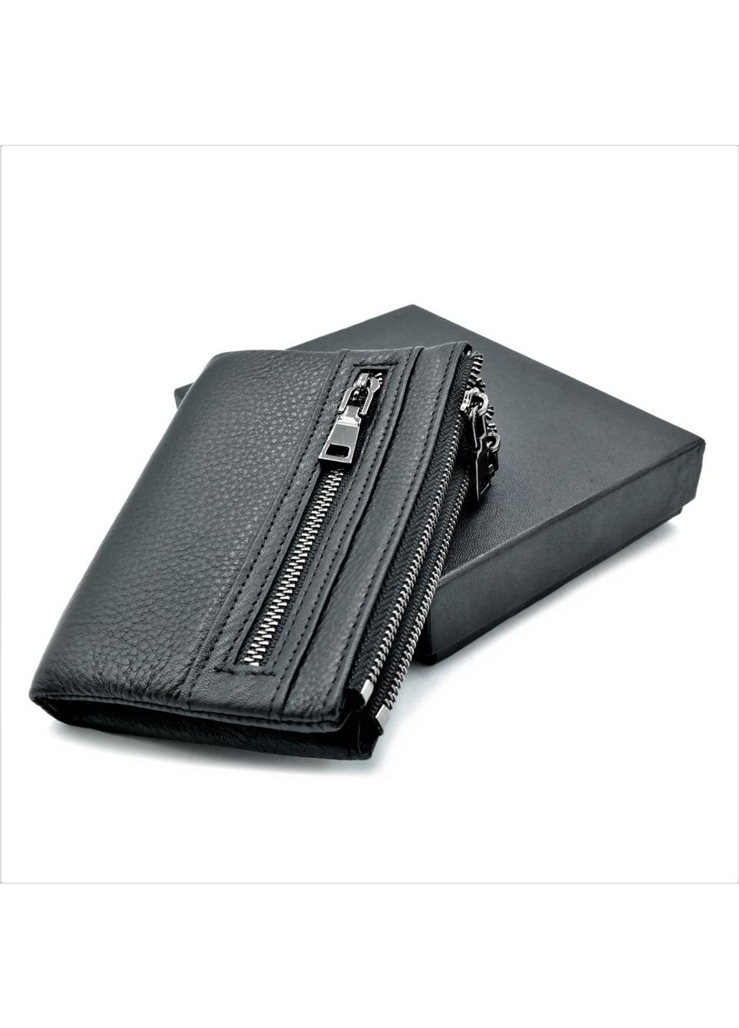 Чоловічий шкіряний гаманець 13 х 9,5 х 2,5 см Чорний wtro-K163-35 Weatro (272596132)