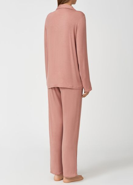 Розово-коричневая всесезон пижама женская 1551 кофта + брюки Nora Rose Audrey