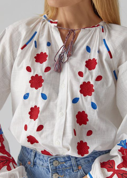 Блузка вышиванка Несокрушимая белая No Brand (259527046)