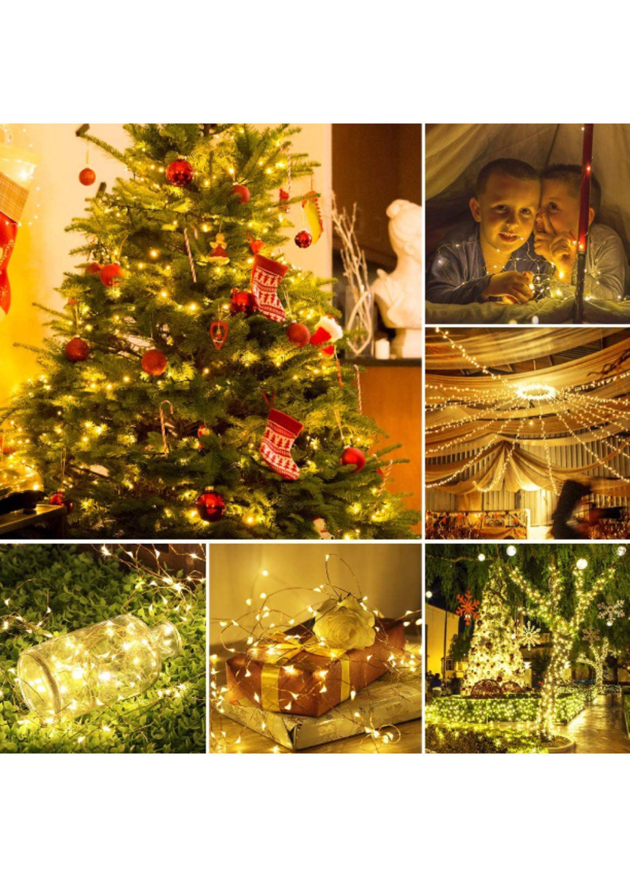 Гірлянда роса на батареях 100LED 10 м No Brand (265225832)