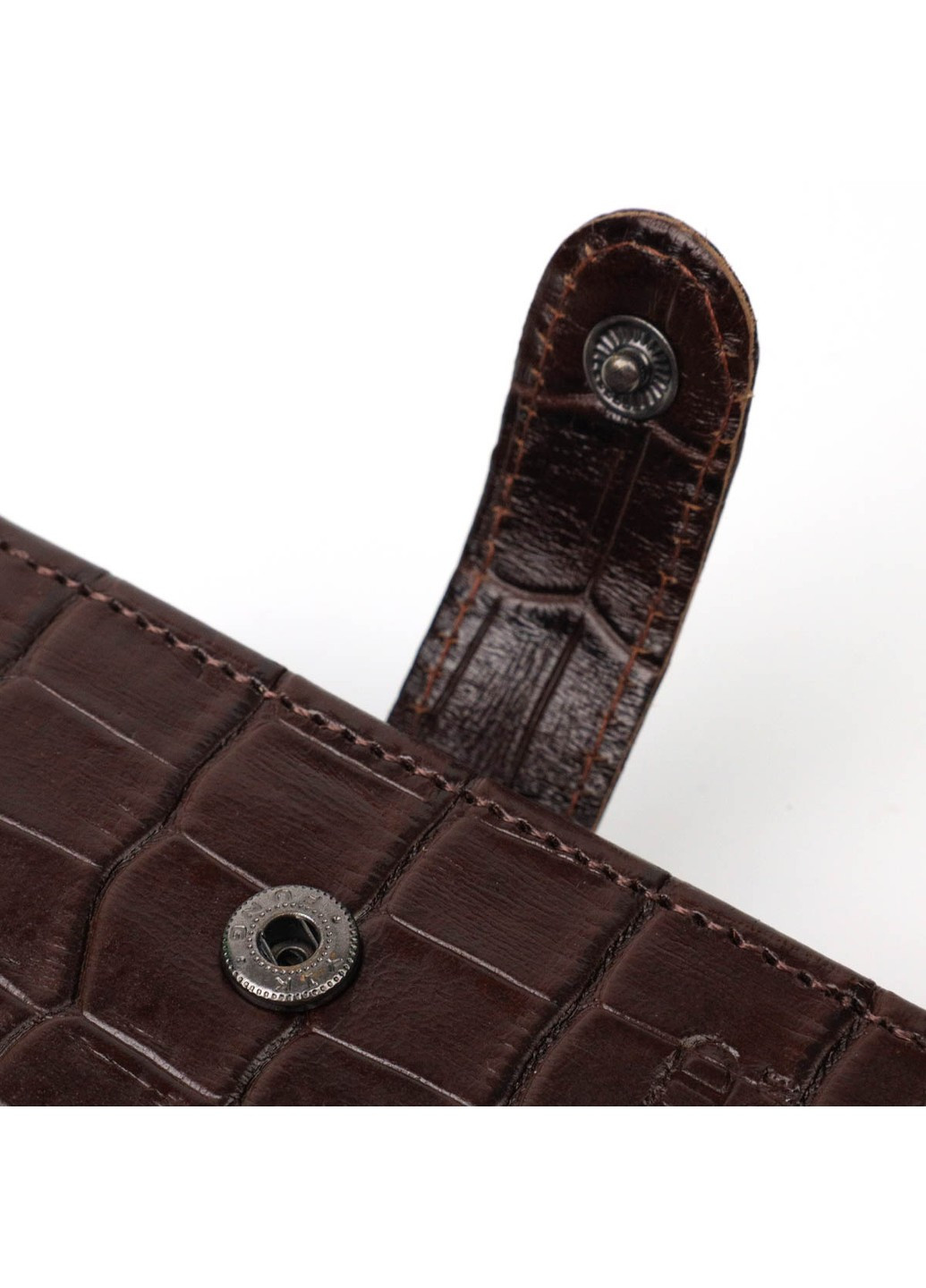 Функціональний гаманець середнього розміру для чоловіків з натуральної шкіри з тисненням під крокодила 21999 Коричневий Bond (262158762)