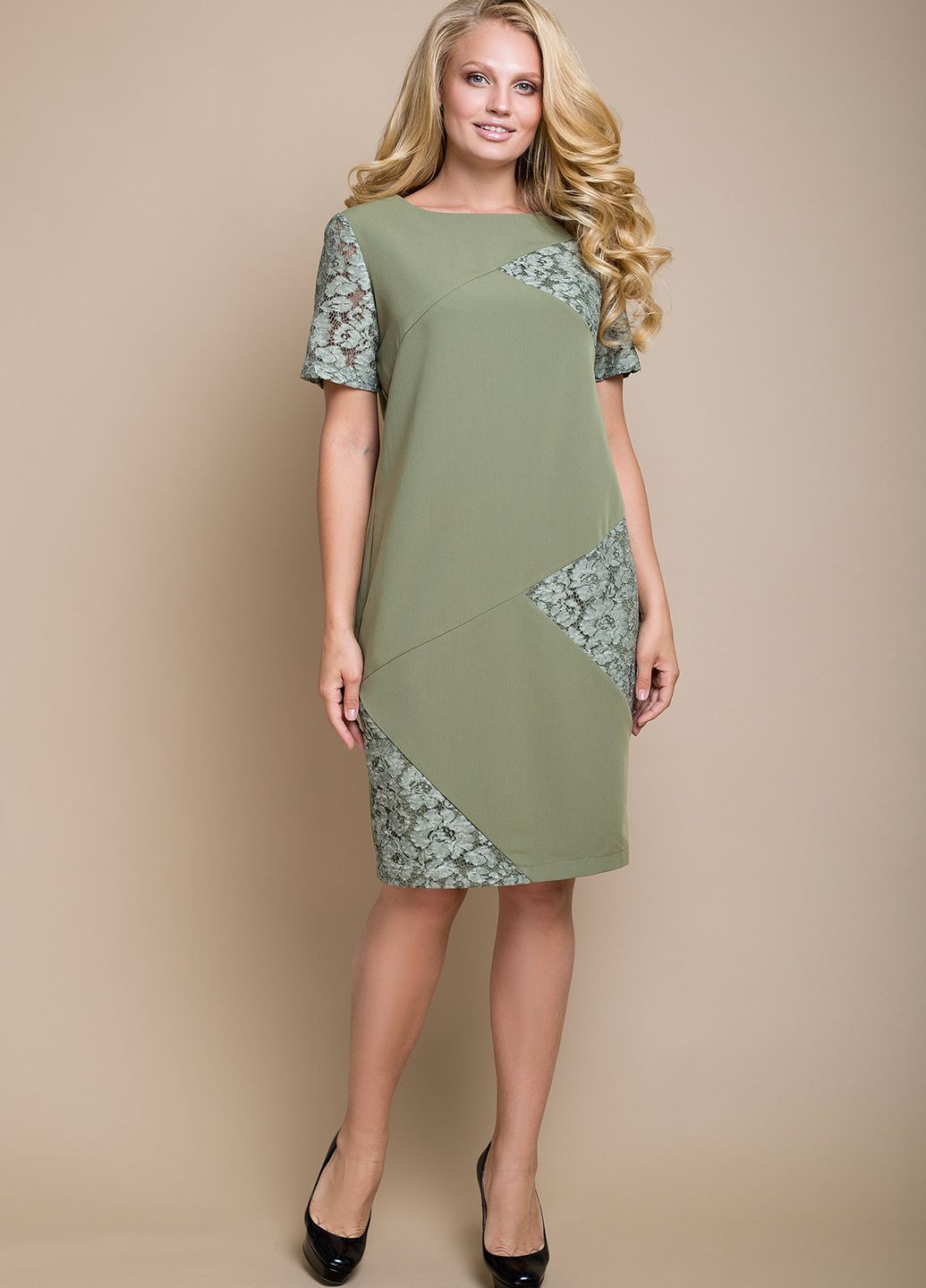 Оливковое платье нала оливковый Luzana